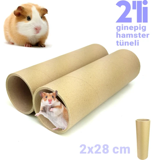 Vixpet Ginepig - Hamster Tüneli 28 cm 2 Adet Kemirgen Tüneli