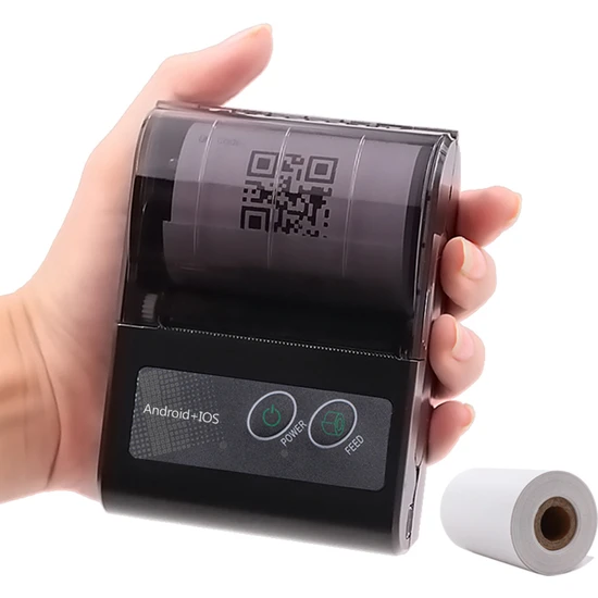 Shopfocus 58MM Mini Kablosuz Taşınabilir Termal Yazıcı - Siyah (Yurt Dışından)
