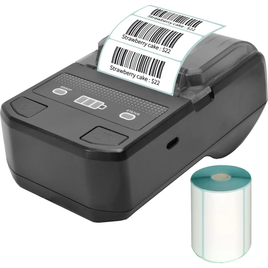 Shopfocus Taşınabilir 58MM Termal Etiket Makinesi - Siyah (Yurt Dışından)