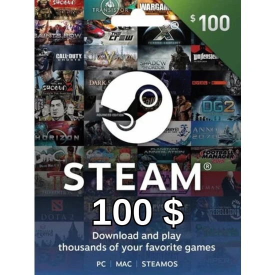 Steam Cüzdan Kodu 100 Usd