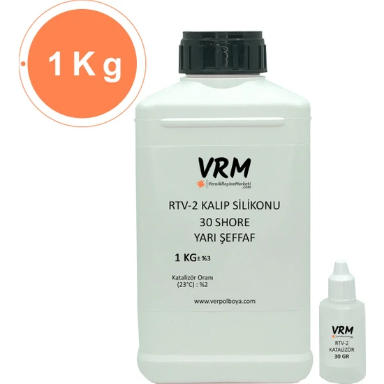 VRM Vernikrecinemarketi Rtv-2 Yarı Şeffaf - Sert Kalıp Silikonu (30 Shore) -1 kg