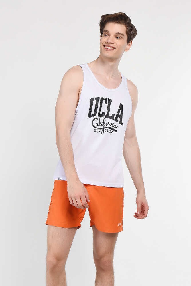 Ucla Perkıns Mavi Deniz Şort Nakışlı Erkek Deniz Şort görsel 5