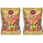 Elit Çikolata Elit Karışık Meyve Dolgulu Şeker 1 kg 2'li Set Glutensiz Aroma ile Hediye Çikolata