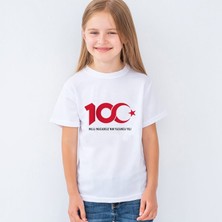 Morinna Cumhuriyetin 100.YILI Baskılı Unisex Çocuk Tişört T-Shirt Mr-01