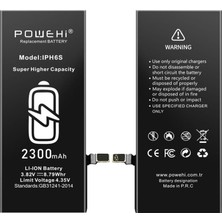 Powehi Apple iPhone 6 S Güçlendirilmiş Batarya Pil 2300 Mah