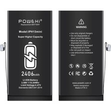 Powehi Apple iPhone 13 Mini Güçlendirilmiş Batarya Pil 2406 Mah