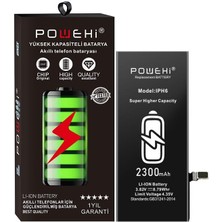 Powehi Apple iPhone 6 Güçlendirilmiş Batarya Pil 2300 Mah