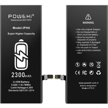 Powehi Apple iPhone 6 Güçlendirilmiş Batarya Pil 2300 Mah