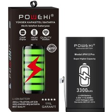 Powehi Apple iPhone 12 Pro Güçlendirilmiş Batarya Pil 3300 Mah