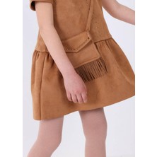 Mayoral 2-9 Yaş Kız Çocuk Süet Elbise Kahverengi