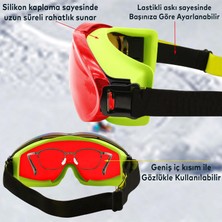 Badem10 Kayak Gözlüğü Değiştirebilir Camlı Antifog Güneş Kar Gözlük Kırmızı Snowboard Glasses Gözlük