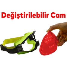 Badem10 Kayak Gözlüğü Değiştirebilir Camlı Antifog Güneş Kar Gözlük Kırmızı Snowboard Glasses Gözlük