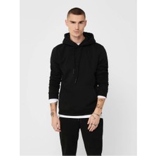 Only & Sons  Ceres Life Erkek Siyah Kapüşonlu Sweatshirt