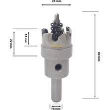 3keego Hf 50 Tct 25 mm Elmaslı Delik Açma Testeresi Elmas