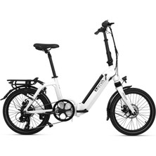Katlanabilir Elektrikli Bisiklet B13 | Pedelec Beyaz | Güçlü 36V 14.0AH 45NM | Aspılsan Batarya | 20"
