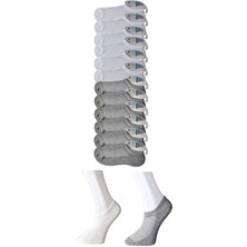 Çankaya Giyim Gri ve Beyaz Erkek Görünmez Çorap 12 Çift