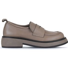 Bueno Shoes Gri Vizon Deri Kadın Loafer 01WZ4508