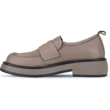 Bueno Shoes Gri Vizon Deri Kadın Loafer 01WZ4508