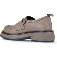 Bueno Shoes Gri Vizon Deri Kadın Loafer 01WZ4508