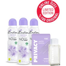 Privacy Women Limited Edition Edt Parfüm 50ML Online Özel & Emotion Detox Floral Dedodorant 3X150ML