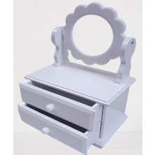 Bengi Ticaret Hobi Adn Dekoratif Aynalı Makyaj Kutu Ahşap Mdf Beyaz Lake