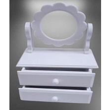 Bengi Ticaret Hobi Adn Dekoratif Aynalı Makyaj Kutu Ahşap Mdf Beyaz Lake