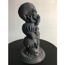 Dorden 3D Üç Bilge Three Wise Skulls Kafatası Dekoratif Biblo Gri