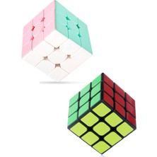 Toyaş 2 Adet Speed Cupe Rubik Küp Zeka Küpü 3x3 Hız Küpü,fidget Oyuncak Seyahat Zeka Oyunu Pastel Renk ve Klasik