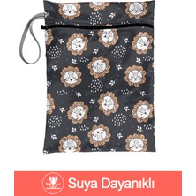 Bunnybons Sweet Lion - Islak/Kuru Kirli Temiz Kıyafet Mayo Bebek Çamaşır Çantası - Sıvı Geçirmez