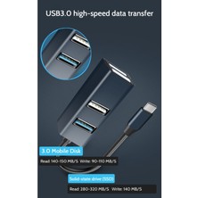 Hermoso Macbook Pro iPad Silver Için Mini Hub Tip C - USB 3.0 Hub Adaptörü (Yurt Dışından)