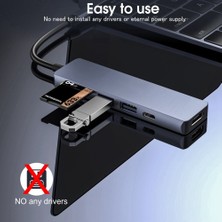 Hermoso 6'sı 1 Arada USB 3.0 Type-C Hub 3 Adaptör 4K HDMI Uyumlu Macbook (Yurt Dışından)