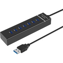 Hermoso USB Hub, 7 Bağlantı Noktalı USB 3.0 Hub LED Taşınabilir Yüksek Hızlı (Yurt Dışından)