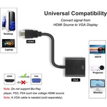 Hermoso HDMI - VGA 2 Paketi, HDMI - VGA Adaptörü (Erkek - Kadın) Siyah (Yurt Dışından)