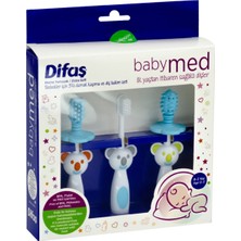 Difaş Bebekler Için 3lü Damak Kaşıma ve Diş Bakım Seti Mavi