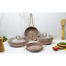 Evita Eco Gold Granit 6 Parça Tencere Set- Jumbo