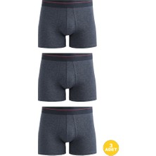 Erkek Likralı Pamuklu Boxer Özel Hijyenik Ambalajlı 3'lü Paket
