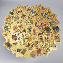 Mj Toys Pokemon Vmax Gold Card 55 Adet Altın Varaklı Kabartmalı Esnek Koleksiyon Pokemon Gold Kartı 55