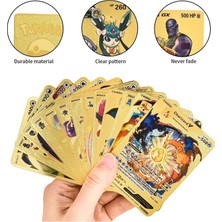 Mj Toys Pokemon Vmax Gold Card 55 Adet Altın Varaklı Kabartmalı Esnek Koleksiyon Pokemon Gold Kartı 55