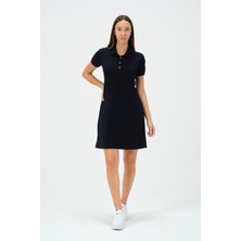 Msw Kadın Regular Fit Lacivert Polo Yaka Elbise