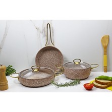 Evita Eco Gold Granit 5 Parça Tencere Set Family