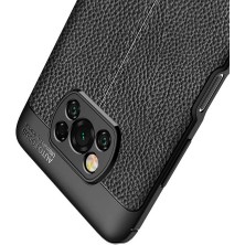 Prolysus Xiaomi Poco X3 Kılıf Deri Desenli En Kaliteli Silikon Kılıf