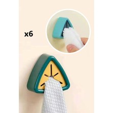 Xolo Havlu Bez Tutucu 6 Adet Banyo Mutfak Havlu Bez Askısı (Cloth Holder) XLS503