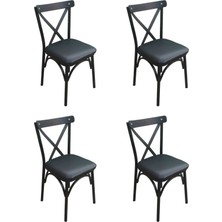 Ruhat Metal Tonet Sandalye Çapraz Sandalye Mutfak,cafe,balkon,restuarant Sandalyesi 4 Adet