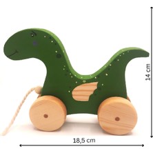 Naturalp Ahşap Ejderha Yeşil Dinozor Oyuncak Naturel Doğal Organik Çocuk Oyuncağı