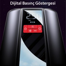 MTK Moveteck Oto Araç Bisiklet Lastik Şişirme Pompası 4000 Mah Bataryalı Kablosuz Çok Modlu Dijital Basınç Ölçer Ekranlı Araç Hava Kompresörü