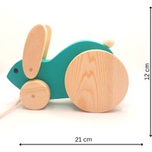 Naturalp Ahşap Tavşan Mavi Oyuncak Naturel Doğal Organik Çocuk Oyuncağı