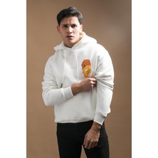 Blow Up Regular Fit Kapşonlu 3 Iplik Kalın Içi Polarlı Kangru Cepli Baskılı Erkek Sweatshirt