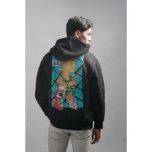 Blow Up Regular Fit Kapşonlu 3 Iplik Kalın Içi Polarlı Kangru Cepli Baskılı Erkek Sweatshirt