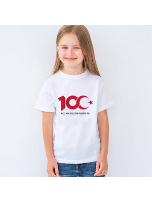 Morinna Cumhuriyetin 100.YILI Baskılı Unisex Çocuk Tişört T-Shirt Mr-01