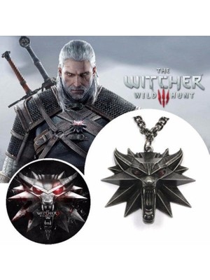 Herşey Nota Witcher Renkli Göz 3 Boyutlu Siyah Çelik Kolye